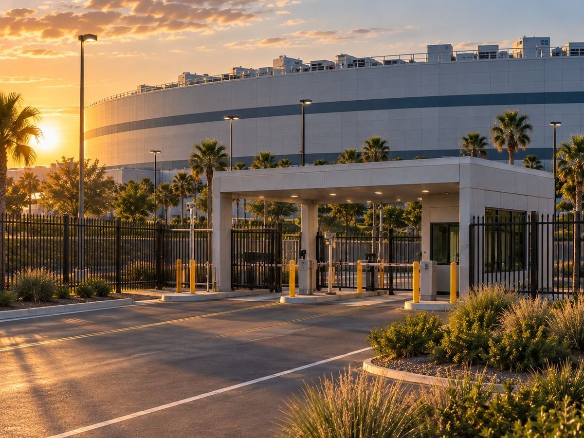 Rendering of the guarded main entrance